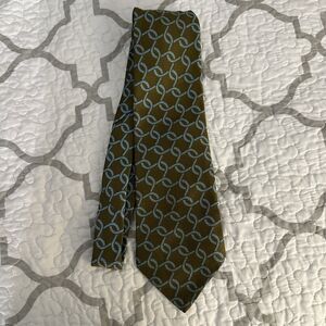 Freemac’s of Florida Retro-style Olive And Light Blue Men’s Necktie 4”